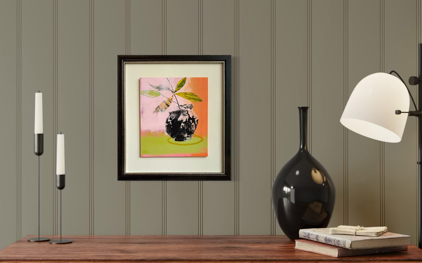 Vase With Leaves